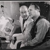 Dana Elcar and John C. Becher in the stage production The Pinter Plays: The Collection [and] The Dumbwaiter