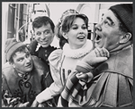 Charles Durning, Joe Bova, Julienne Marie, and John Call in the stage production The Comedy of Errors