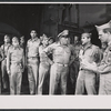 Dustin Hoffman (far left) and cast in the stage production A Cook for Mr. General