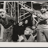 Todd Jones, Steve Arlen, Joan Diener, Darel Glaser, Ronnie Douglass, and Scott Jacoby in rehearsal for the stage production Cry for Us All