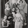 Mildred Dunnock (sitting lower right), Joe Ross,John Stewart and Virginia Vestoff and othersin the stage production The Crystal Heart