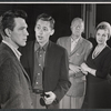 Robert Lansing, John Kerr, Lloyd Gough, and Diana Wynyard in rehearsal for the stage production Cue for Passion