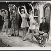 Miguel Godreau, Angela Lansbury, Kurt Peterson (seated), and unidentified dancers in the stage production Dear World