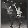 Director-choreographer Michael Kidd and Dolores Gray in rehearsal for the stage production Destry Rides Again