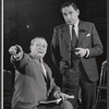 Eduardo Ciannelli and Leo Genn in rehearsal for the stage production The Devil's Advocate