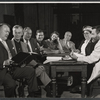 Albert Dekker, Shepperd Strudwick, Lois Smith [center], Sam Wanamaker [right] and unidentified in rehearsal for the stage production Ding Dong Bell