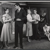 Phyllis Love, Andrew Prine, Evans Evans, Patrica Roe and unidentified others in the stage production A Distant Bell
