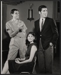 Joe Layton, Lesley Ann Warren and Elliott Gould in rehearsal for the stage production Drat the Cat!