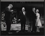 Cameron Prud'homme, John McGiver, Tom Poston, and Georgann Johnson in the stage production Drink to Me Only