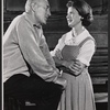 Alec Guiness and Barbara Berjer in rehearsal for the stage production Dylan