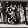 Alec Guiness [floor] and ensemble in the stage production Dylan