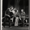 C.C. Courtney, Jean Waldo Beck, Goatleg band member, and Ragan Courtney in the stage production 