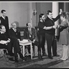 George Abbott [left], Tom Bosley, Barbara Minkus [right] and unidentified others in rehearsal for the stage production The Education of Hyman Kaplan
