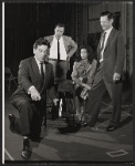 Alexander MacKendrick, Jack Lemmon, Ellen Holly and James Donald in rehearsal for the stage production Face of a Hero