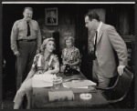 Albert Dekker, unidentified actresses, and Jack Lemmon in the stage production Face of a Hero