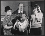 Martha Greenhouse [left], Ed Crowley [background center], Collin Wilcox [right] and unidentified [foreground center] in rehearsal for the stage production The Family Way