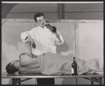 Martin Waldron and unidentified in the stage production Fools Are Passing Through