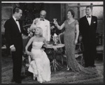 Peter Cookson [left], Ann Todd [second from left], Luella Gear [second from right], James Rennie [right] and unidentified [center] in the stage production