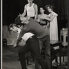 Ben Piazza, Mary Mercier, Jane Fonda, David Hurst, and (seated, center) unidentified other in rehearsal for the stage production The Fun Couple