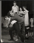 Ben Piazza, Mary Mercier, Jane Fonda, David Hurst, and (seated, center) unidentified other in rehearsal for the stage production The Fun Couple