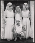 Jerry Lester [kneeling] Arnold Stang, Donna McKechnie and unidentified in the 1964 national touring stage production A Funny Thing Happened on the Way to the Forum