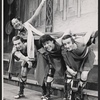 Phil Silvers [at top] and unidentified others in the 1972 Broadway revival of A Funny Thing Happened on the Way to the Forum