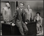 John Leslie, Tim O'Connor, William Bendix and Dolores Sutton in the stage production General Seeger