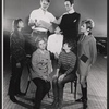 Clockwise from bottom left: Bernadette Peters, Jill O'Hara, Jerry Dodge, Joel Grey, unidentified actress, Betty Ann Grove, and Lauree Berger in rehearsal for the stage production George M!