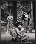 Angela Martin [with her doll Tiny], Scotty Salmon [on the left] and Harvey Evans [on the right] in the stage production George M!