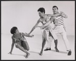 Rawn Spearman [right] and unidentified others in the stage production Get On Board the Jazz Train