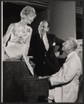 Florence Henderson, Jose Ferrer, and Noel Coward in rehearsal for the stage production The Girl Who Came to Supper