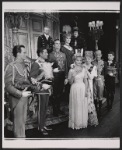 Florence Henderson and Irene Browne (center) surrounded by the company in the stage production The Girl Who Came to Supper