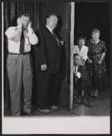 Unidentified actor, Robert Emhardt, King Donovan, Imogene Coca, and Peggy Wood in rehearsal for the stage production The Girls in 509