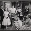 (Clockwise from left): Pat Hingle, Lenka Peterson, John Harkins, Larry Storch, George Peppard, Sandra Stevens, Shelley Winters, and Nellie Burt in the stage production Girls of Summer