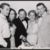 Playwright Tennessee Williams (center) and George Grizzard, Piper Laurie, Maureen Stapleton, and Pat Hingle of the stage production The Glass Menagerie