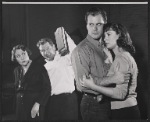 Fay Compton, director Burgess Meredith, Larry Hagman, and Lois Nettleton in rehearsal for the stage production God and Kate Murphy