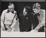 Playwright Neil Simon and unidentified men in rehearsal for the stage production The Good Doctor