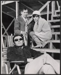 Bob Dishy, Milton Berle, and Brenda Vaccaro in rehearsal for the stage production The Goodbye People