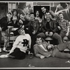 Cynthia Darlow [left], Peggy Lee Brennan, Vincent Otero [front], Adrian Zmed [center], David Paymer [right] and unidentified others in the tour of the stage production Grease