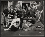 Cynthia Darlow [left], Peggy Lee Brennan, Vincent Otero [front], Adrian Zmed [center], David Paymer [right] and unidentified others in the tour of the stage production Grease