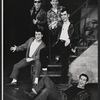 Dan Woodard, Michael Riney, Peter Gallagher, James Remar [on ground] and Bernardo Hiller in the stage production Grease