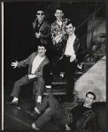 Dan Woodard, Michael Riney, Peter Gallagher, James Remar [on ground] and Bernardo Hiller in the stage production Grease