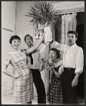 Pat Finley, Ken Urmston, Saralou Cooper and unidentified in the stage production Greenwich Village USA