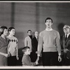 Ellen McCown, Ian Tucker, John Megna, Anthony Perkins, and Cecil Kellaway in rehearsal for the stage production Greenwillow