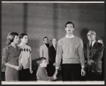 Ellen McCown, Ian Tucker, John Megna, Anthony Perkins, and Cecil Kellaway in rehearsal for the stage production Greenwillow