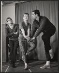 Anthony Perkins, Ellen McCown, and choreographer Joe Layton in rehearsal for the stage production Greenwillow