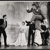 Grover Dale (far left), Tommy Steele (leaping), and company in the stage production Half a Sixpence