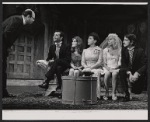 Graham Jarvis, John Tillinger, Margaret Linn, Eileen Herlie, Hanne Bork, and Sam Waterston in the stage production Halfway Up the Tree