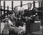 Alfred Ryder (far right) and unidentified actors in the Shakespeare in the Park stage production Hamlet