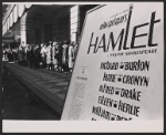 Theatregoers on line to see the stage production Hamlet at the Lunt-Fontanne Theatre